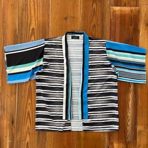 Laundry by Shelli Segal Women’s Striped Open Front Kimono One Size